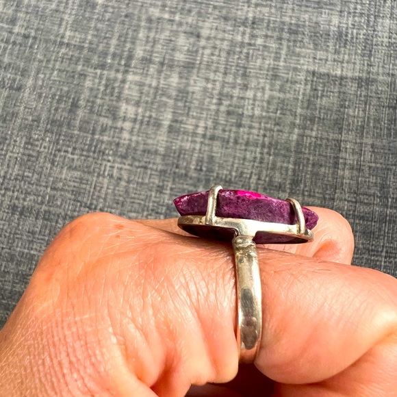 Sterling silver agate ring- size 8 - Picture 3 of 4